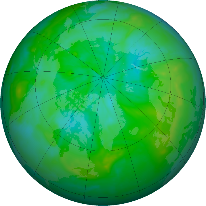 Arctic ozone map for 20 July 2012